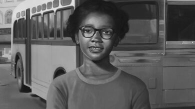 Young Claudette Colvin, a Civil Rights Movement pioneer, who refused to give up her bus seat in Montgomery, Alabama, in 1955.